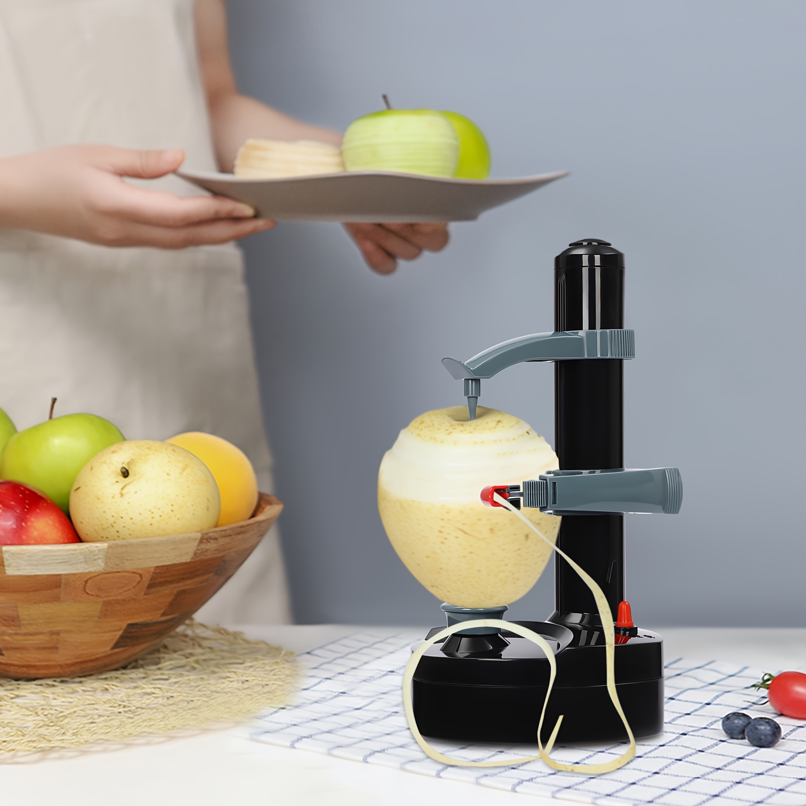 

Kitchen Electric Fruit Pear Potatoes Vegetable Skin-peeling Home Peeler (battery&adaptor Not Included)