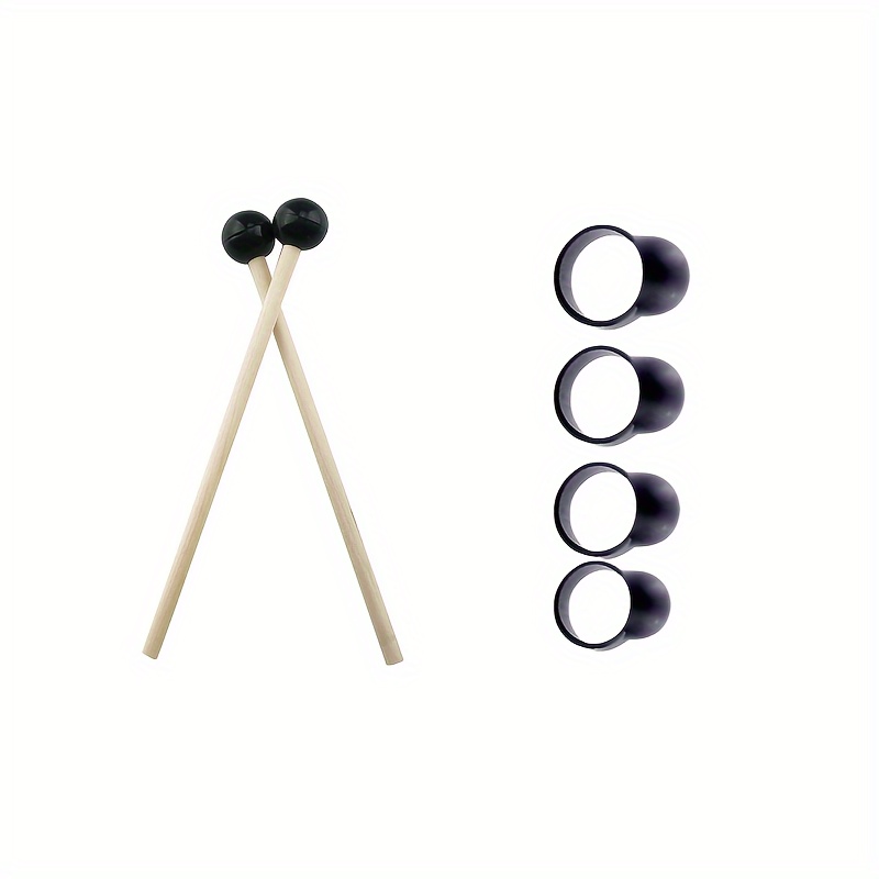 E-shop 1 Set klassisches -Trommelzubehör, unverzichtbar für Anfänger Enthusiasten, enthält 1 Paar Schlägel 4 Fingerlinge, lotusförmige