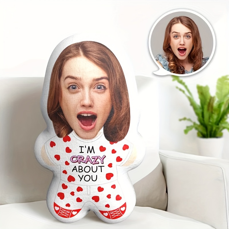 

Custom Heart-shaped Mini Pillow - Personalized Photo Face Plush, Realistic 3d Printing, Cute & Soft Body Pillow, Perfect Gift Idea