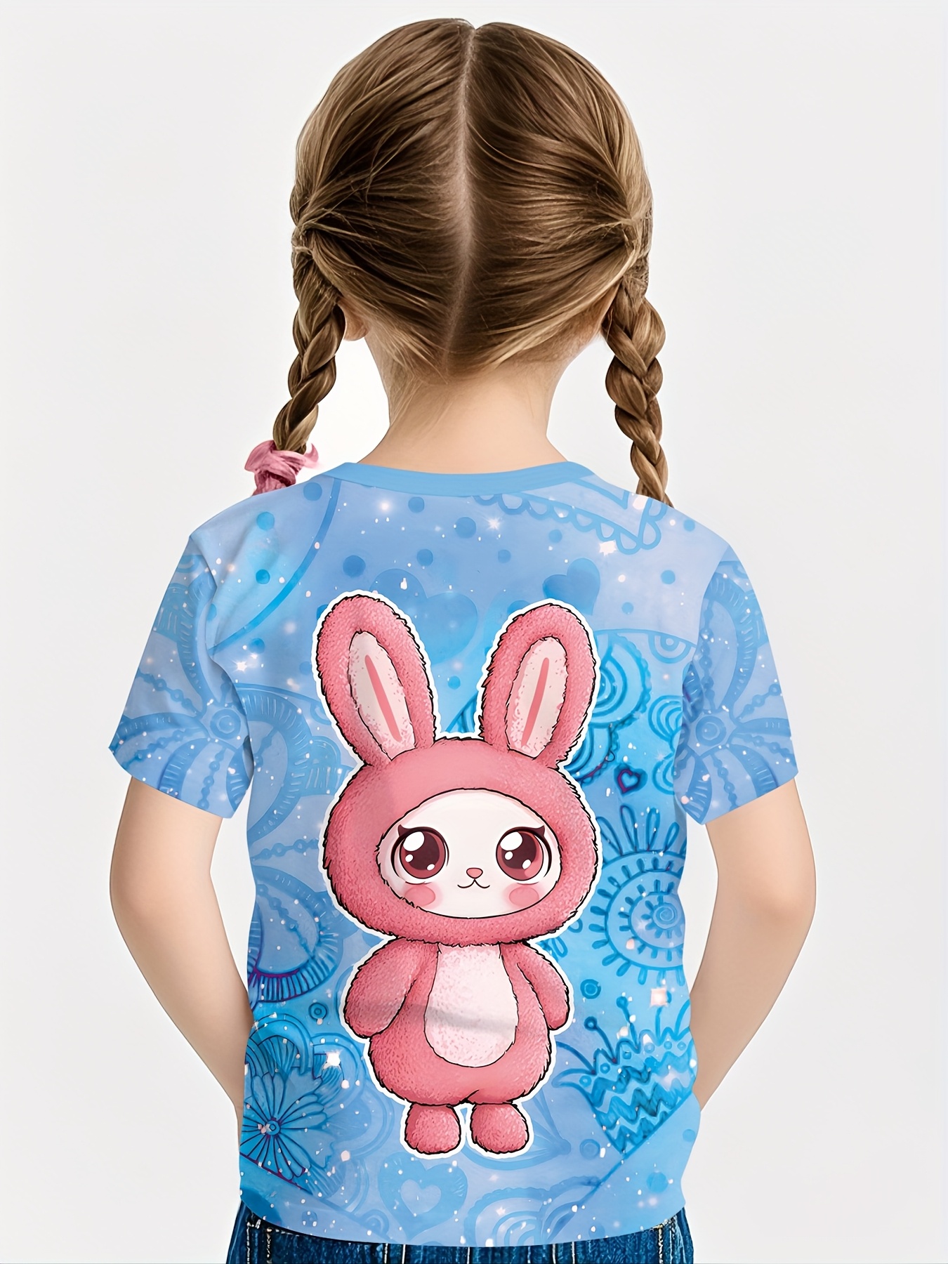 Girls' Summer Bunny 3D Print T-Shirt