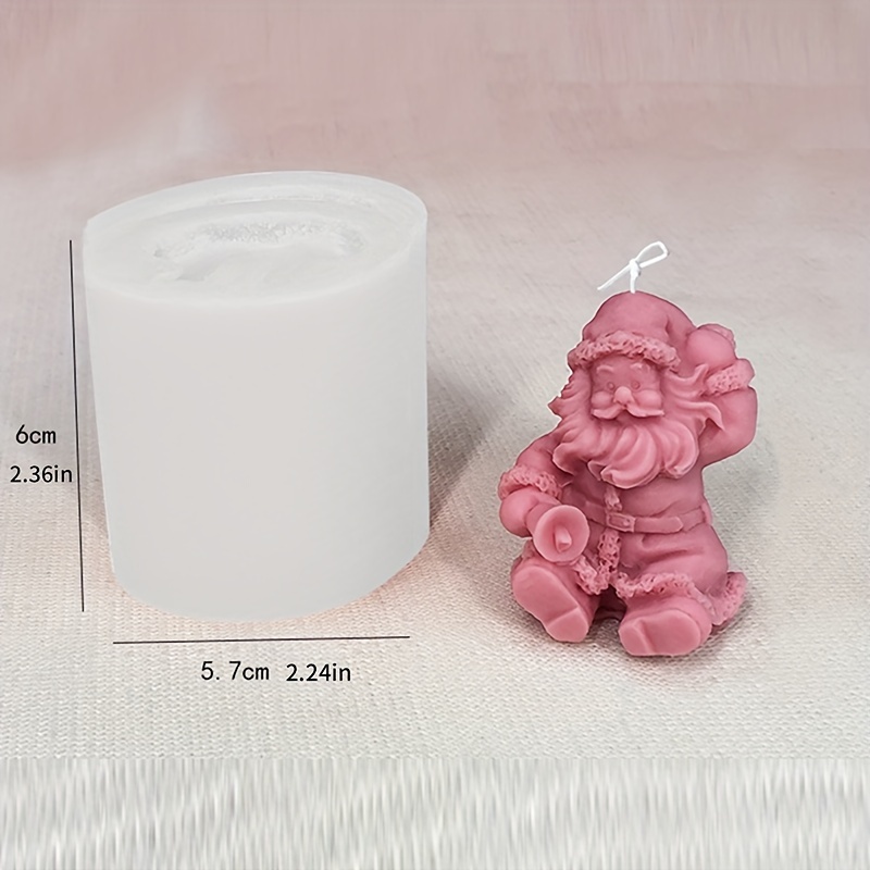 A Sitting Santa Claus Silicone Mold For Christmas Scented Candles, Plaster Ornaments, And Gifts
