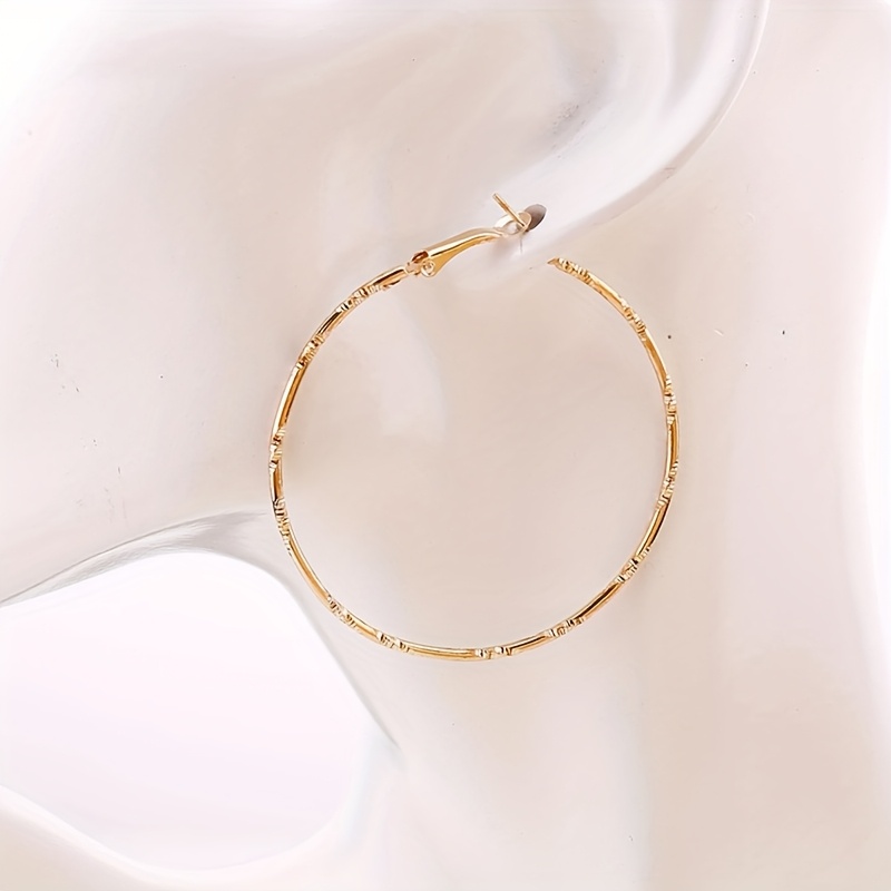 2pcs Set Women's Western Minimalist Textured Thin Thread Earrings