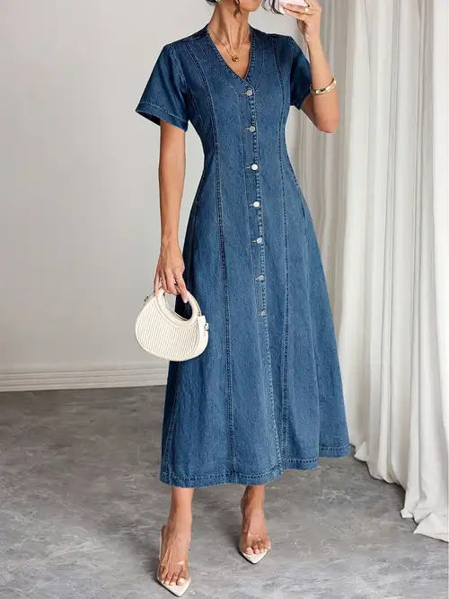 summer denim dresses for older ladies Denim Dress for Women over 40