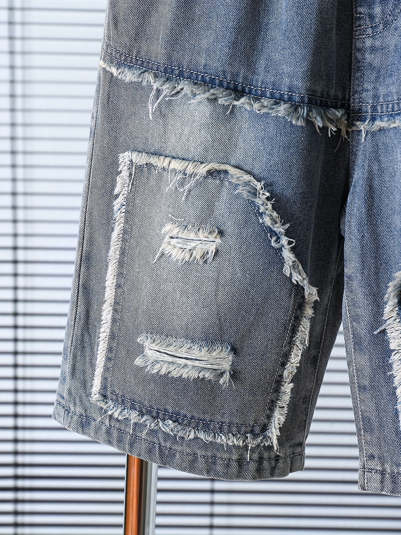 s oversized irregular hem pocket denim shorts 2025 summer - Temu Oman