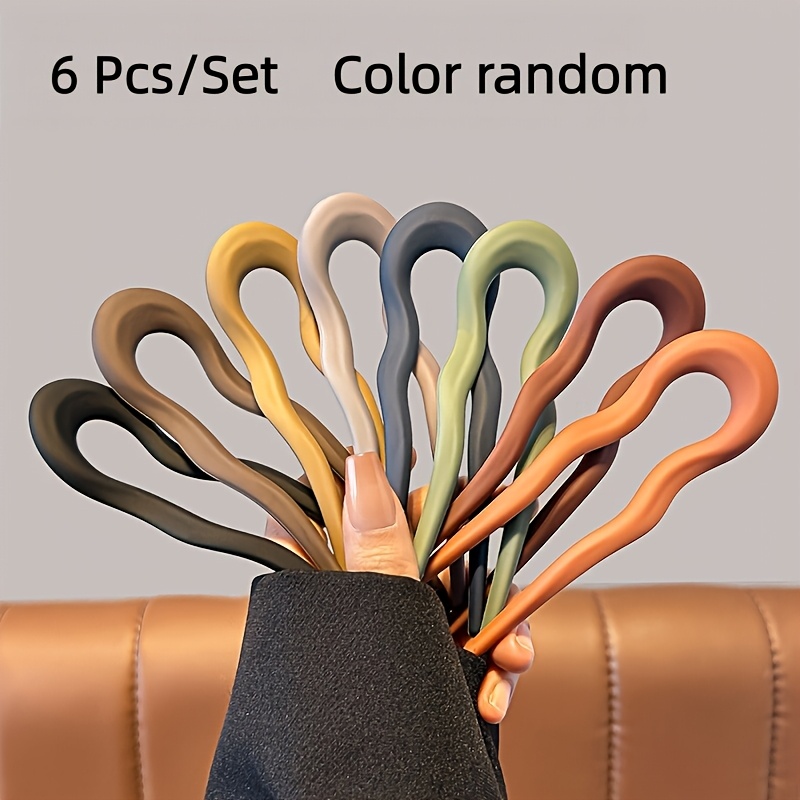 TEMU Juego de 6 piezas de elegantes pinzas para el pelo de U con diseño geométrico, perfectas para recogidos y . Un accesorio para peinados diarios,