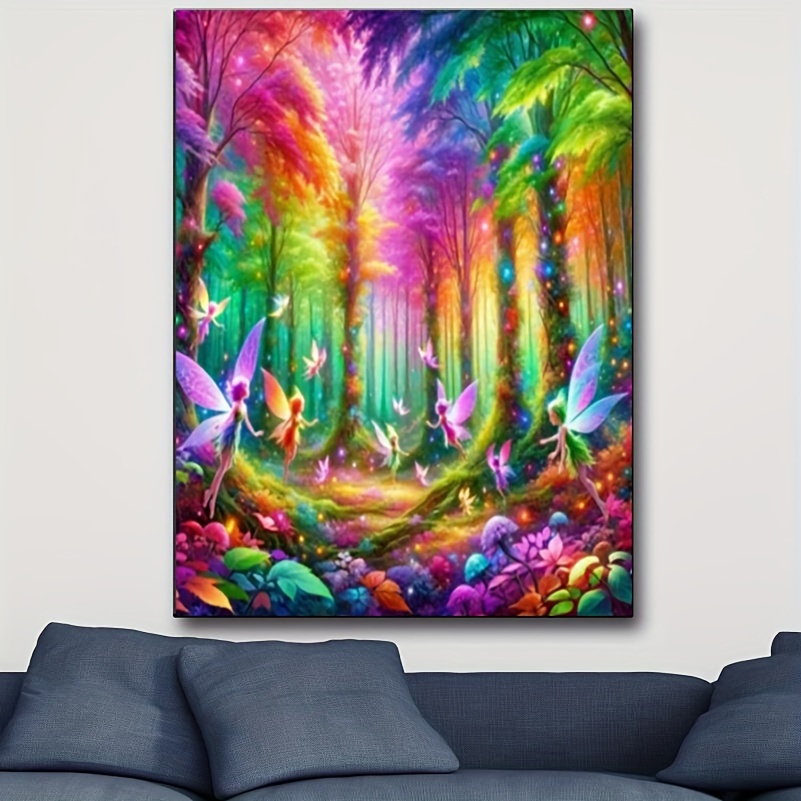 

5d Fairy Forest Diamond Painting Kit, Full Drill Round Acrylic Diamonds, Diy Mosaic Art Embroidery Stitch Set, Fantasy Landscape Wall Art Decor, 50x70cm