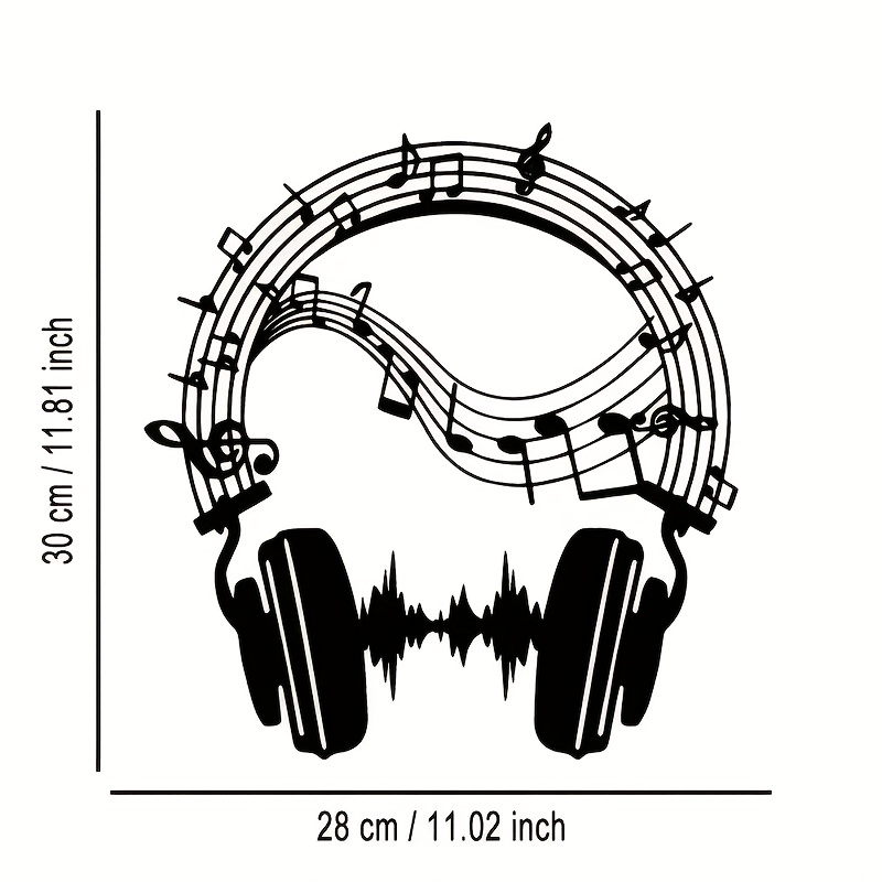 TEMU Elegant And Minimalist Musical Note Metal Wall Art - For Home, Office, And Café Decor | An Ideal Gift For Music Lovers | Reusable And Removable,