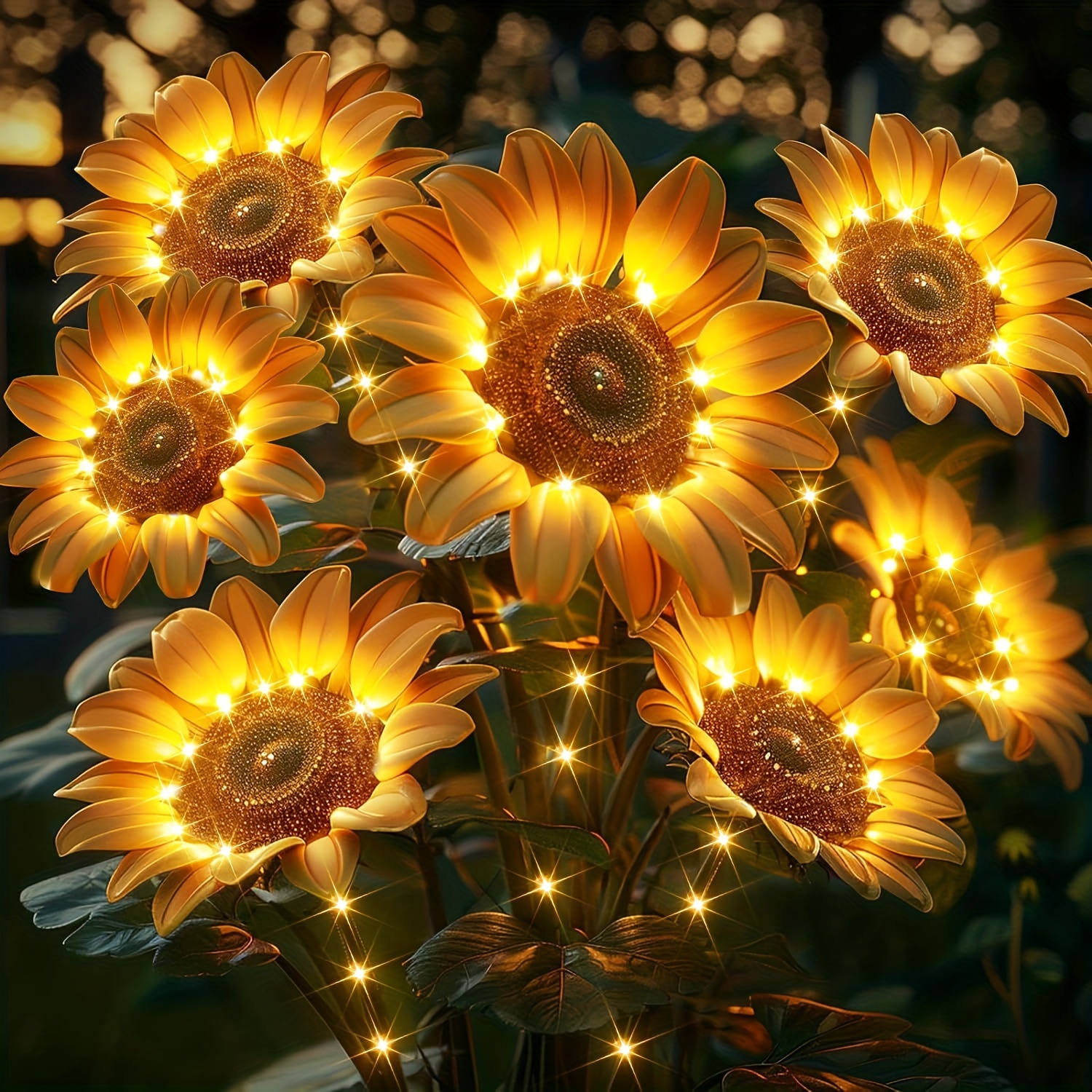 

Solar Lights Outdoor Garden Decor: 3 Pack Of 9 Sunflower Solar Lights For Outside, Artificial Sunflower Led Solar Flowers Outdoor Waterproof, Pathway Landscape Yard Decorations, Unique Gifts For Women