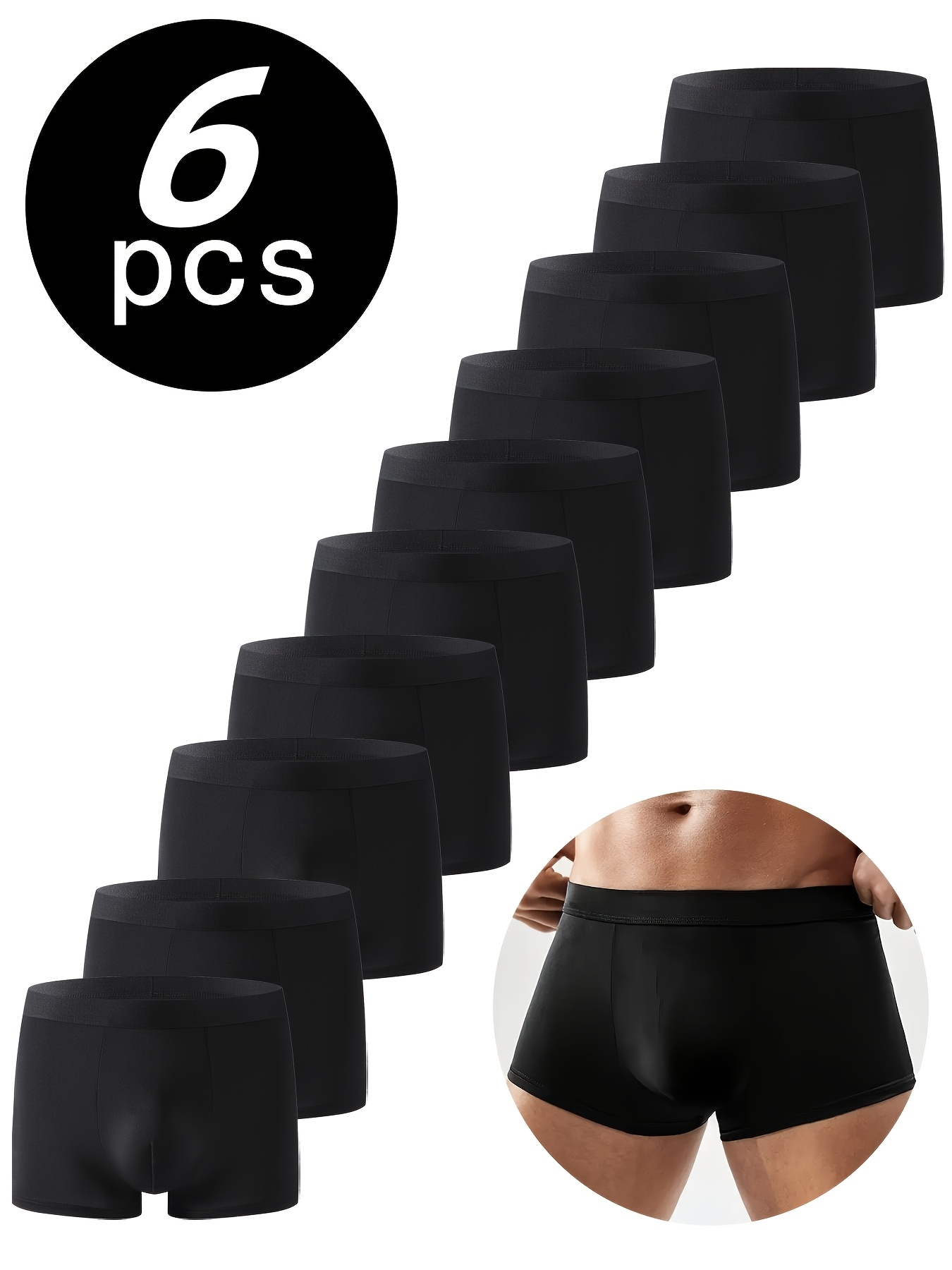 6 boxers for men soft stretchy underwear for a   for everyday wear opaque full coverage black a must have for gyms offices travel   light fabric ideal for    