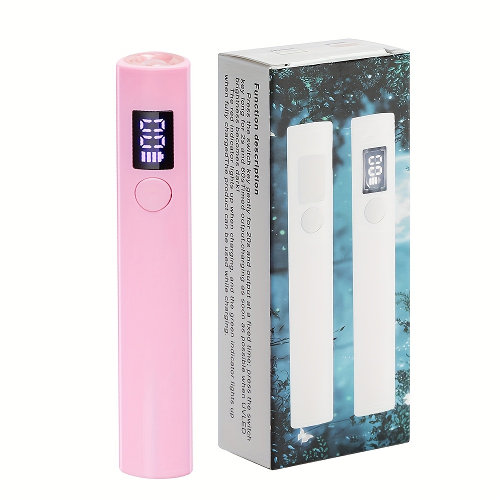 TEMU Portable Led Nail Lamp, Quick- Polish Digital Display, Rechargeable Lithium Battery, Usb Charging, Formaldehyde-free Plastic Nail Dryer For