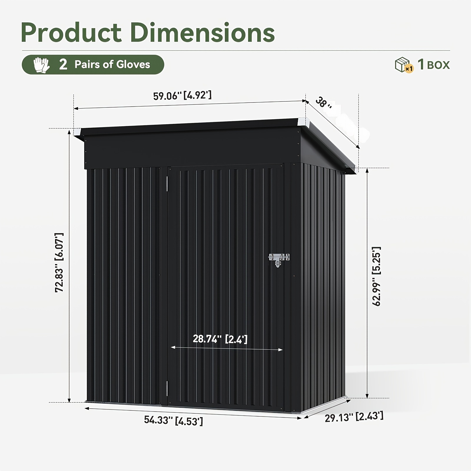 TEMU 5x3ft Outdoor Storage Shed, Small Garden Tool Metal Shed With Roof & Lockable Door, Outdoor Shed For Backyard Garden Patio Lawn,