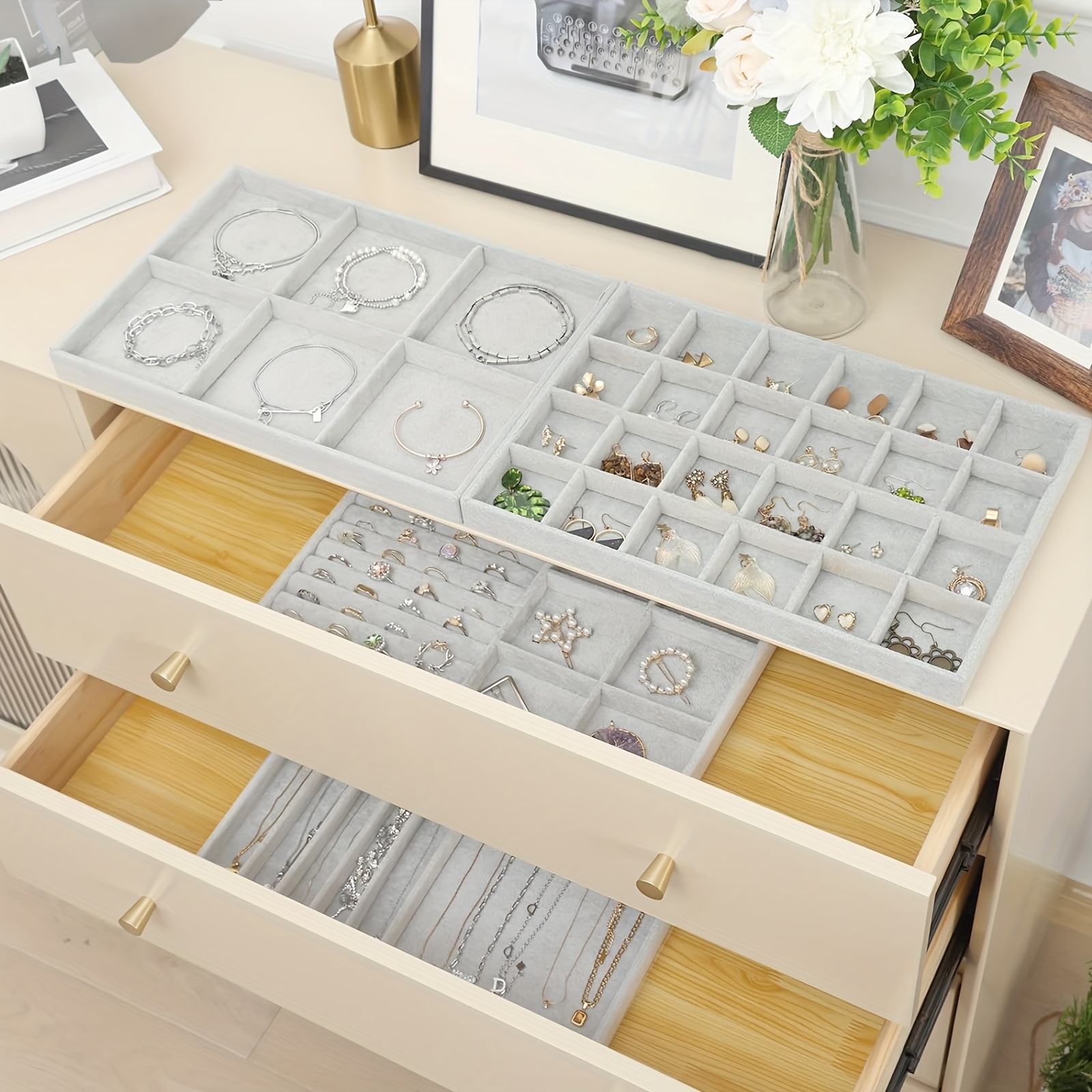 jewelry organizer trays drawers hallowmas Temu