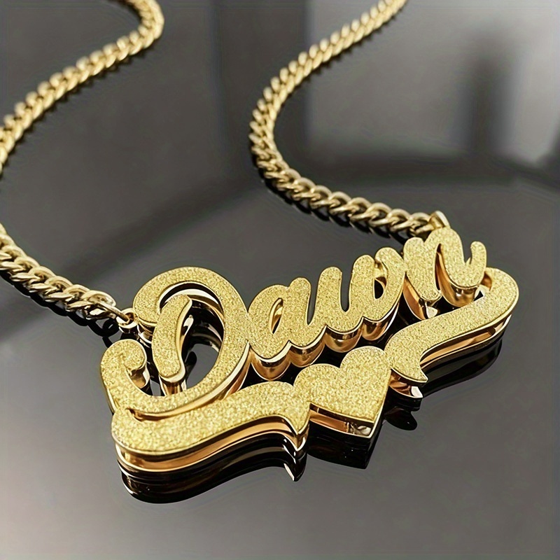 Customized Name Double-Layer Necklace, 304 Stainless Steel, Gift for Her