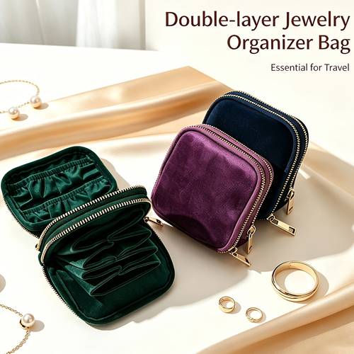 item picture travel jewelry storage bag for bracelets earrings necklaces retro portable dust bag