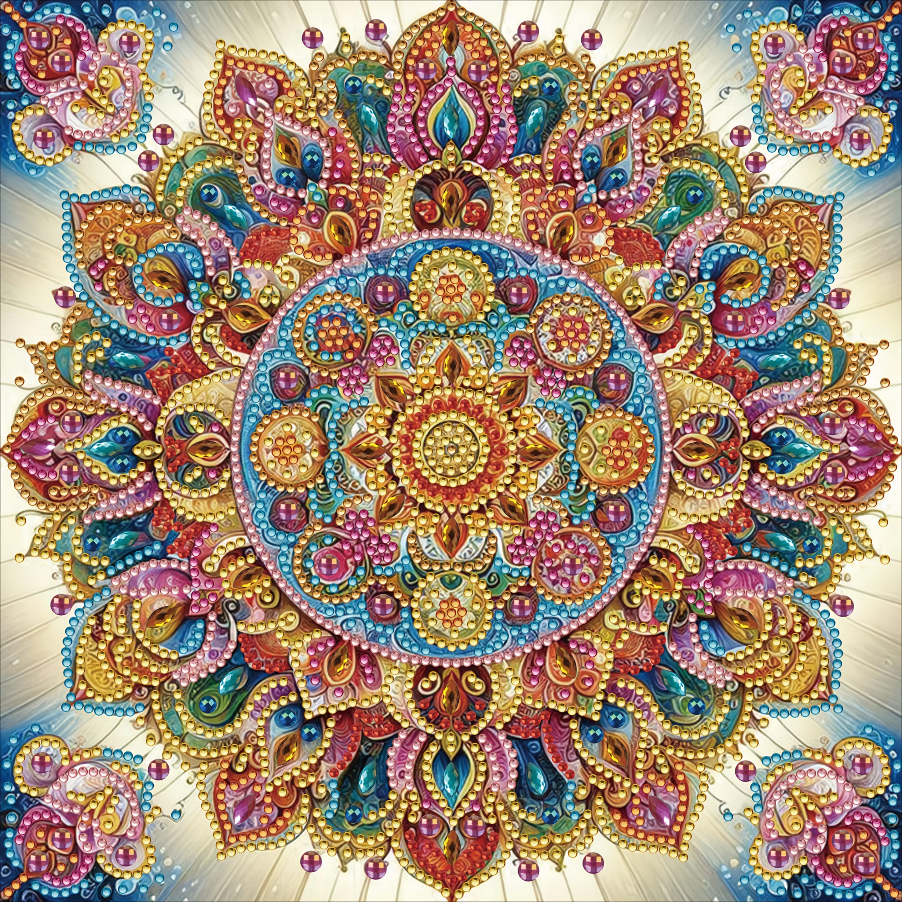 Image of 1 Set Adult Beginner Diamond Painting Kit, Mandala , Suitable For Living Room, Bedroom, Study Room And Wall Cabinet Decoration (30cm/11.8in X 30cm/11.8in)