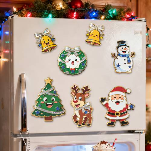 imán navideño para nevera, con diseño hd noel, de navidad, , reno y campanas. ideal para refrigeradores, y tiendas, aumentando el festivo. artículos decorativos acrílicos para el black friday y navidad