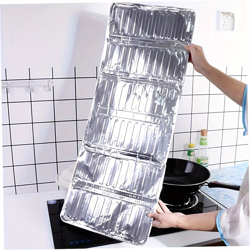 2 piece set aluminum kitchen   foldable stove protector   non stick oil splash cooking screen kitchen accessories details 0