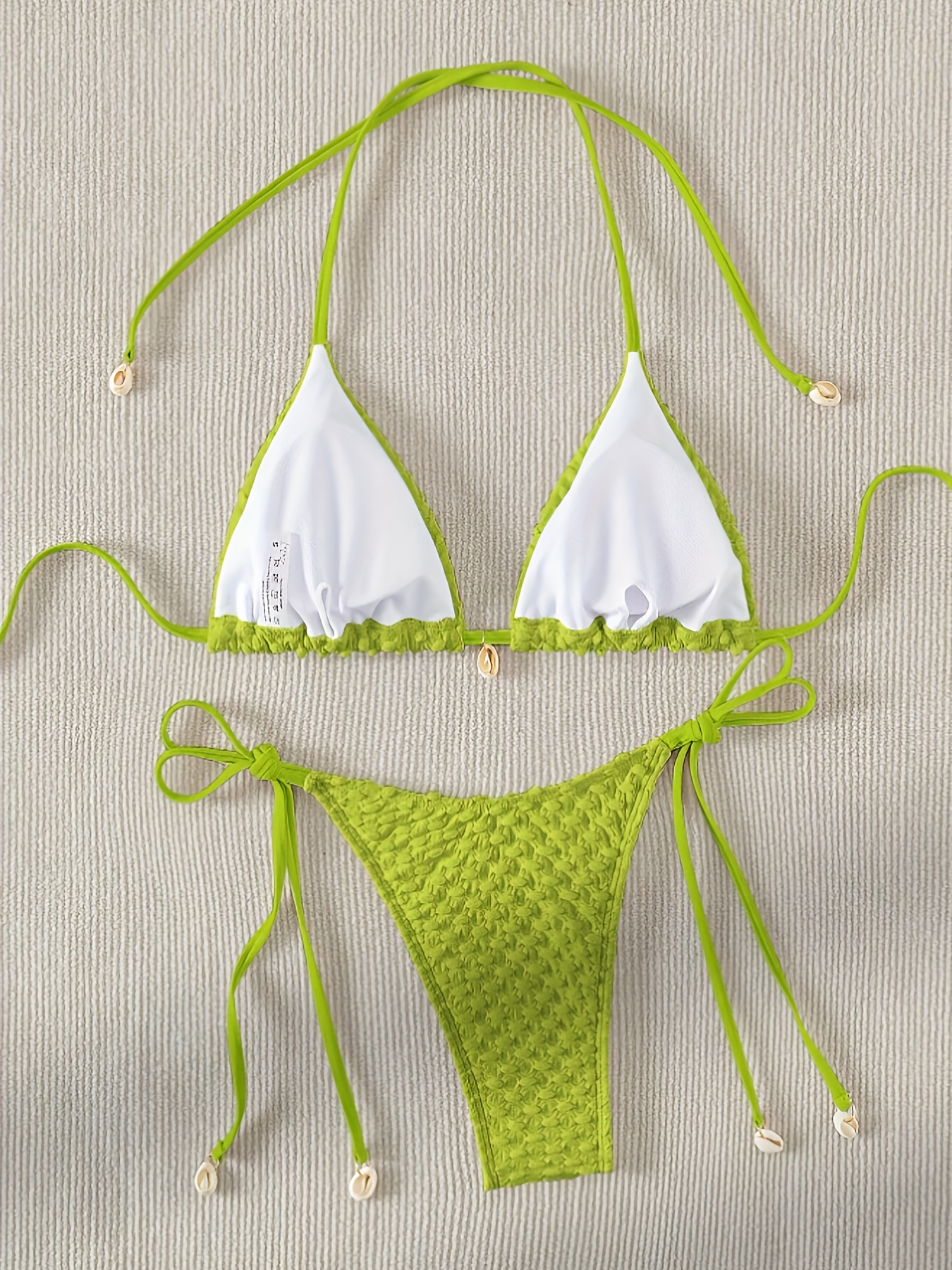 New Stylish And Simple Solid Color Bikini for, Featuring a Fresh European And American Design with a Sexy Backless Strap., Poolside Fashion | Elegant Swimsuit | Stylish Cutouts