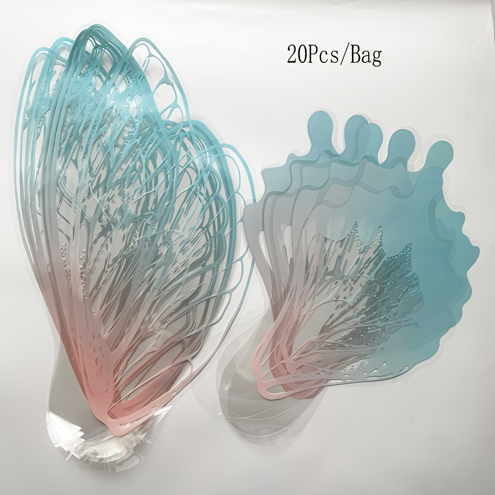 TEMU 20 Unidades/Bolsa Papel de Envoltura Transparente con Mariposas y Flores para Empaque de Regalos