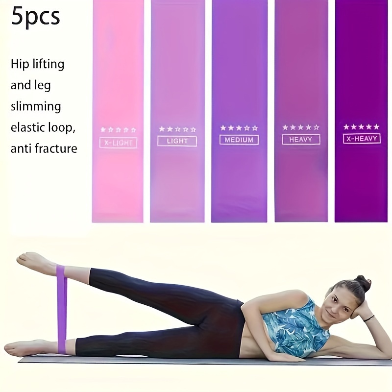 Versatile 5pcs Resistance Bands Set - QZE Fitness Stretch Bands for Women, Ideal for Hip Lifting, Body Shaping & Strength Training, Workout Accessories, Deep Squat