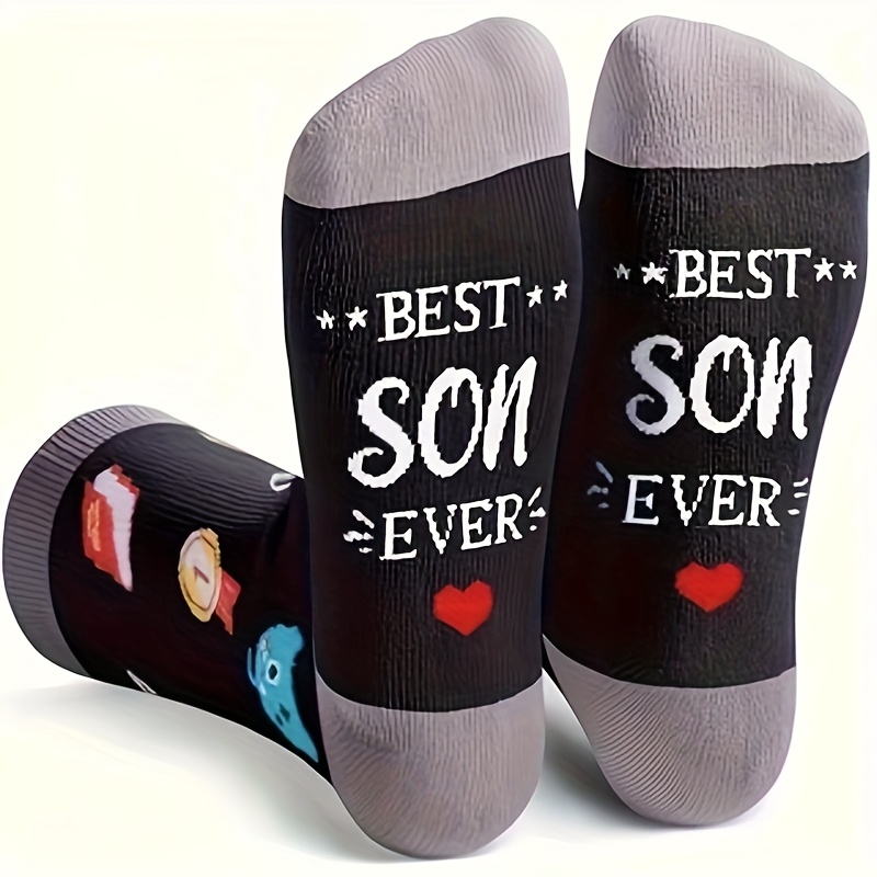 Image of A Pair Of The Best Son Socks With English Letters For 2025