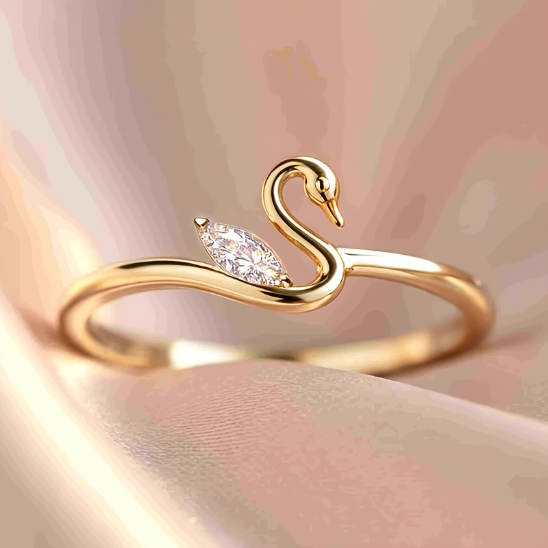 TEMU 1pc Gold-plated Ring Eye Zirconia, Women's Ring, Accessory, Elegant Romantic Exquisite Style, Suitable For Daily And Date Matching, Valentine's