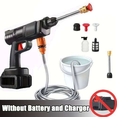 set of car wash cleaning tools including a 300w high pressure washer with a 30bar water gun a 5m hose a foam sprayer and a multifunctional nozzle