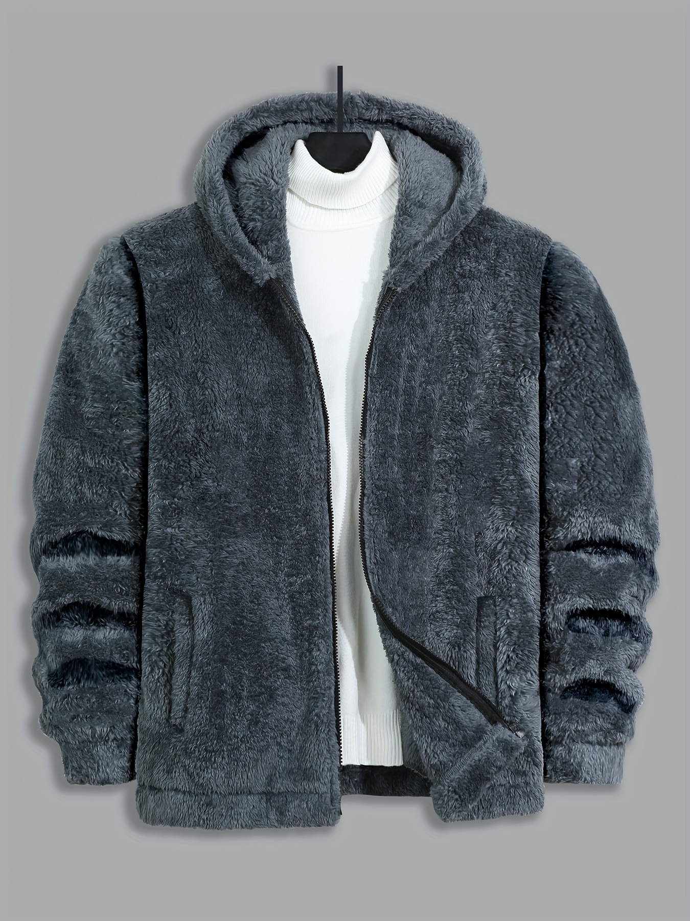 Kapuzenjacke Fleecejacke Herren Teddy Teddy Fleece Jacket Dicke