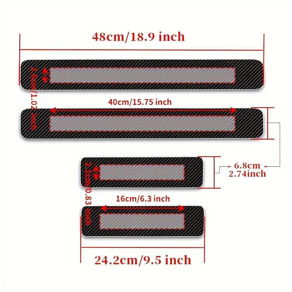 TEMU [customized]car Door Sill Protector Carbon Fiber Personalized Text/logo Decal Decoration Anti-scratch Sticker Entrance Protection Decoration