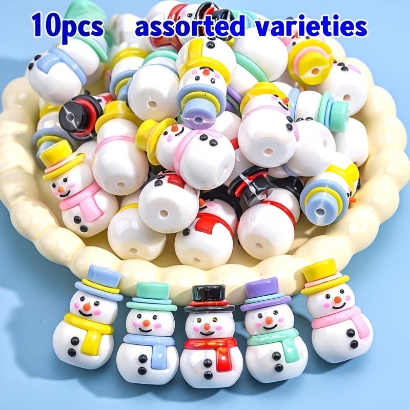 TEMU Lot de 10 perles en de neige, couleurs mélangées aléatoires, adaptées comme cadeaux créatifs pour Noël et les anniversaires. Idéales pour la