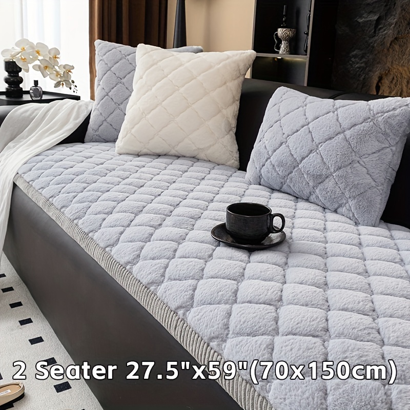 E-shop Plüsch Dicker Kaninchen Sofabezug, Tierfreundlich, Waschmaschinenfest, Rutschfester Sofaschutz, Warmer Sofabezug Geeignet für Schlafzimmer,