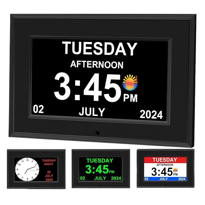 TEMU Alarm Clock For Elderly People, Memory Loss, Clock, Large Number Display Clock, 12 Alarm Settings