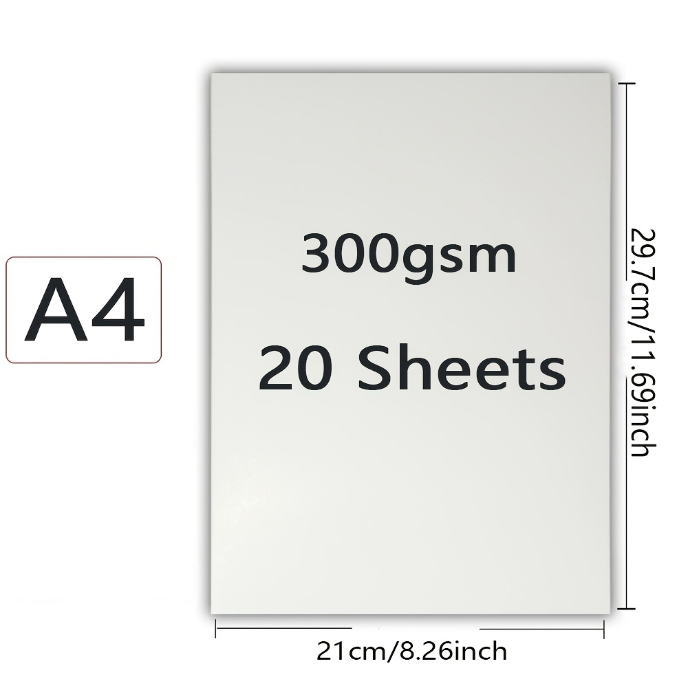 TEMU 20 Sheets A4 Soft White Cardboard Blanks - Suitable For Handmade Art, Painting, Scrapbooking, Card Making & Diy Crafts - Sturdy Board For