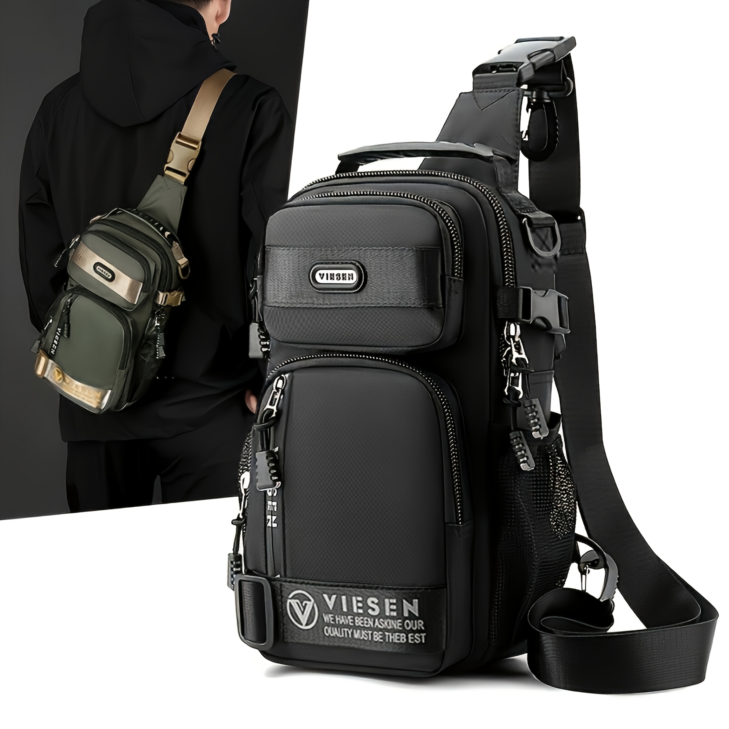 Men And Women The Same Multi-Purpose Fashion Anti-Theft Trendy Chest Bag Travel Sports Single Shoulder Cross-Shoulder Chest Bag Lightweight Small Backpack