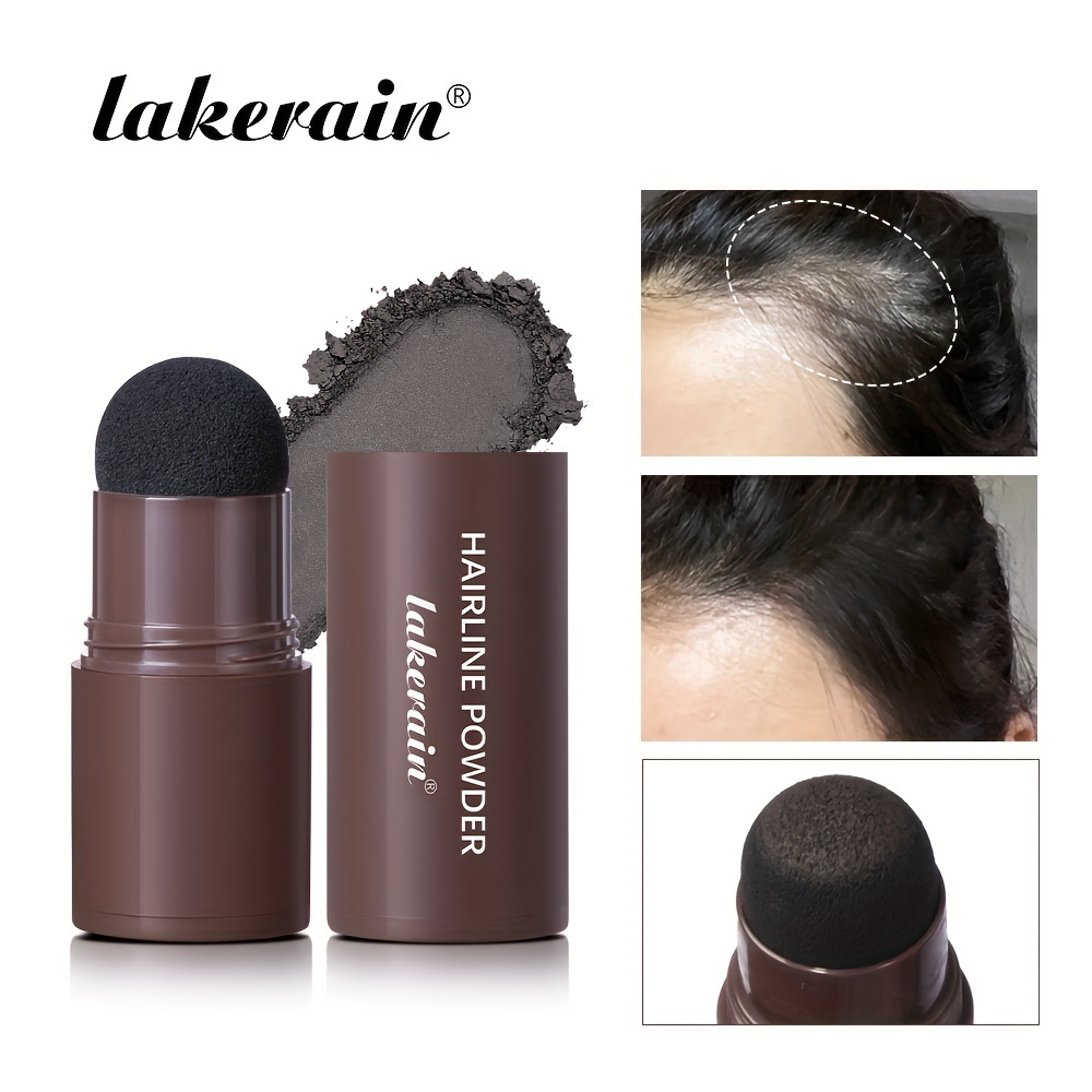 Lakerain Hairline Powder Stick, Hair Shading Sponge Pen Filler Powder for Cover Gray Hair Root, Hair Touch-Up, Thin Hair, High Level of for Covering Power, Perfectly Matches Hair Roots, Create a Perfect Hairline, Waterproof And Long Lasting