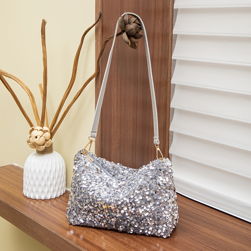 TEMU 2025 New Women's Fashion Sequin Single Shoulder Bag
