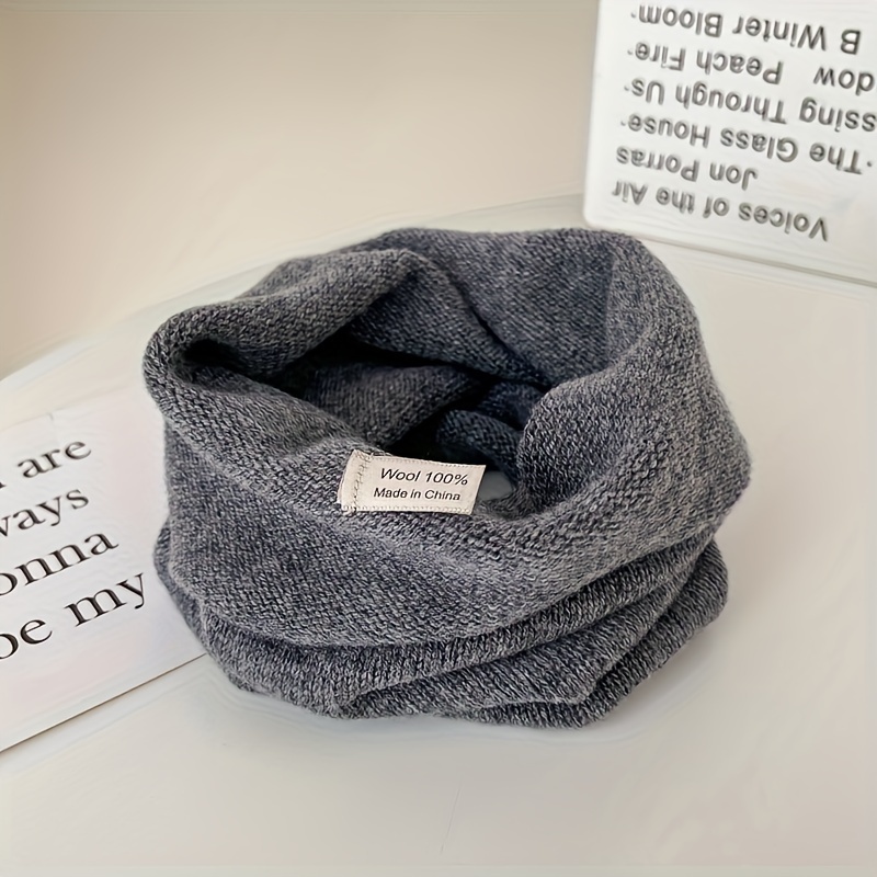 Cozy 100% Wool Neck Gaiter, Solid Color, Warm For Autumn/winter - Perfect Couples' Gift