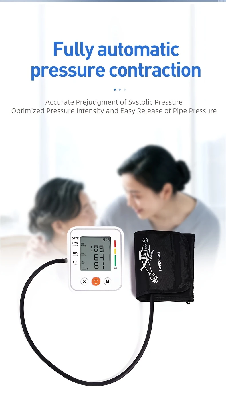 b01 arm type blood pressure meter fully meter display simple operation cuffs adjusted suitable for family high and low blood pressure arrhythmia test elderly health guards details 4