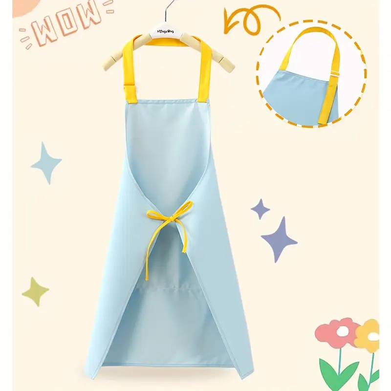 Morcheiong Juego de gorro y delantal de chef para niños, delantal de pintura ajustable azul profundo y sombrero de chef con 2 bolsillos grandes para niños, cocina, pintura, horneado, Azul oscuro Morcheiong Juego de gorro y delantal de chef para niños, delantal de pintura ajustable azul profundo y sombrero de chef con 2 bolsillos grandes para niños, cocina, pintura, horneado, Azul oscuro
