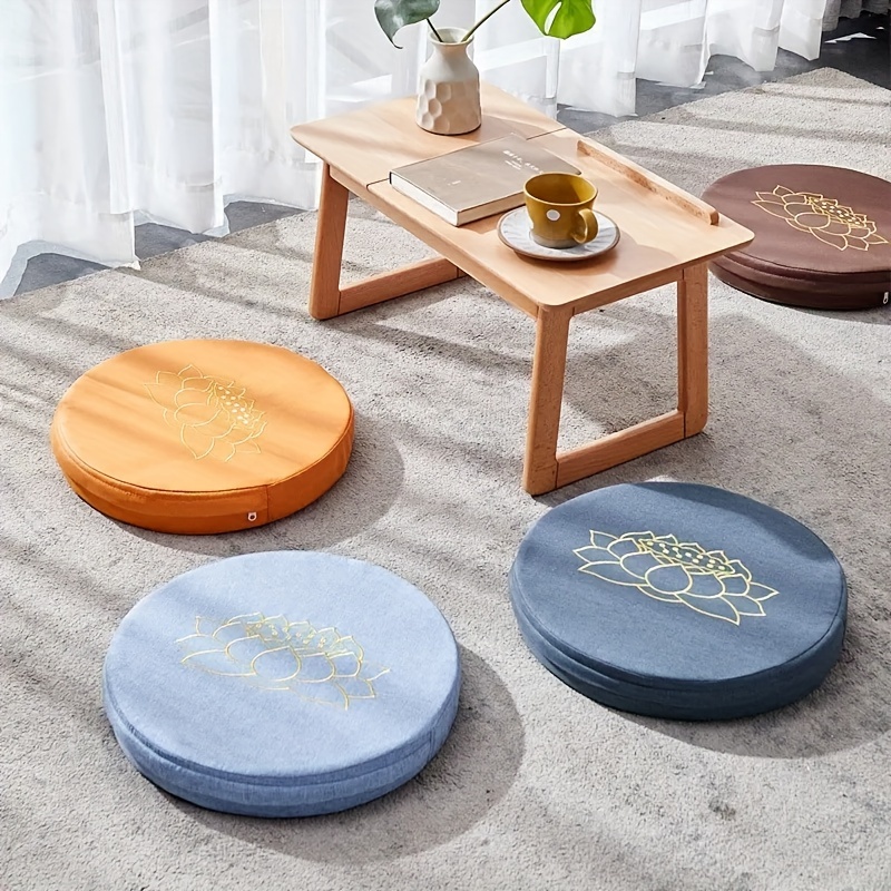 

1pc Dandelion Cushion, Lotus Pattern Tatami Floor Cushion, Fabric Balcony Floating Window Meditation Cushion, Kneeling Cushion Floor Pillow Cushion For Living Room Home Decor