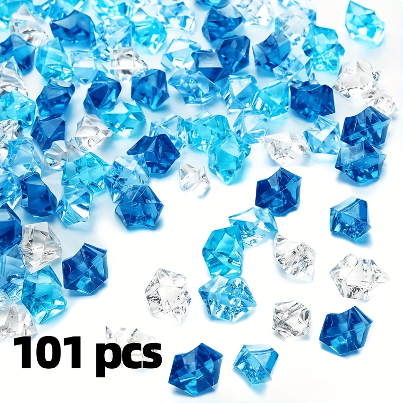 E-shop Unregelmäßige Acryl-transparente Eissteine synthetische Edelstein-Kristall-Eiswürfel-, hochwertige mehrfarbige künstliche Edelsteine, geeignet