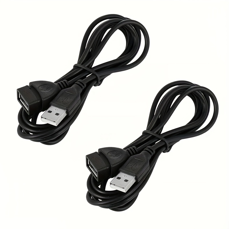 TEMU 2 Packs 3.3ft Usb 2.0 Extender Male-to-female Usb Extension Cable, Boost Your Device's Fast Data Transfer Compatible Usb Keyboard, Mouse, Flash