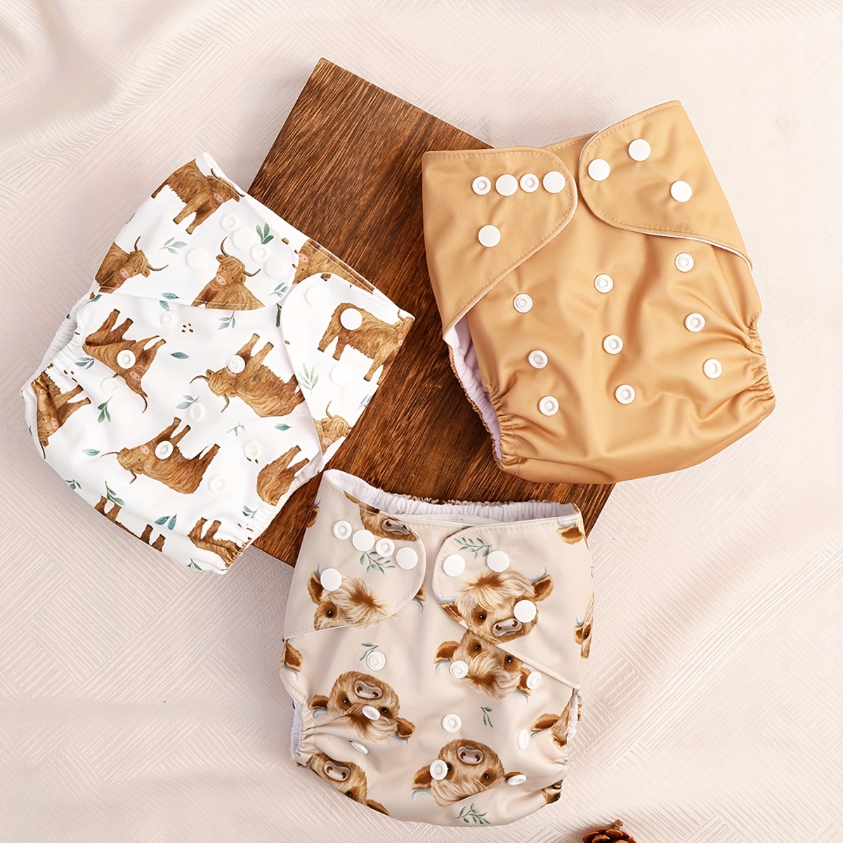 3pcs/set Baby Cloth Diapers Washable Reusable Pocket Diapers For 3-15kg