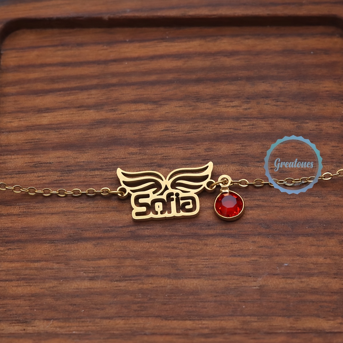 Personalized Hollow Wing Design Bracelet, Stainless Steel