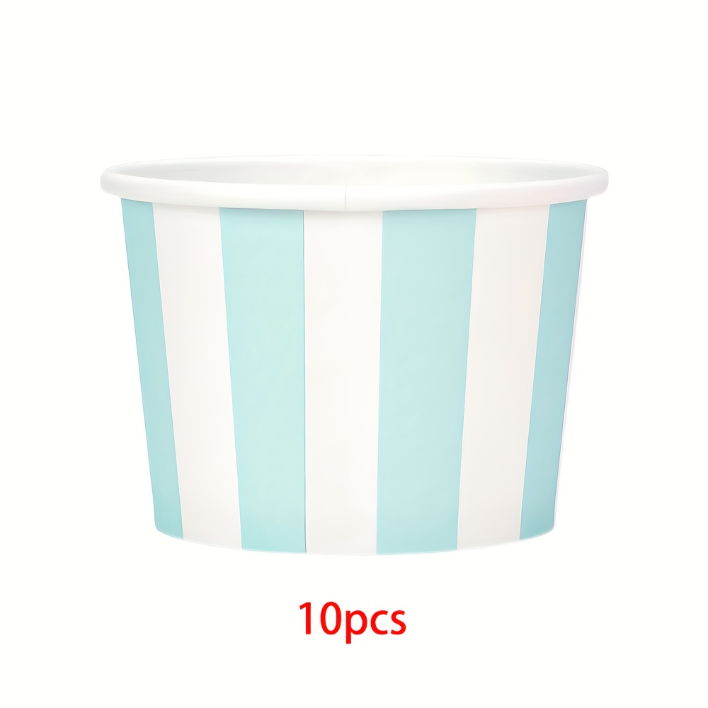 Image of 10pcs/20pcs Light Snack Cups Blue Paper Ice Cream Cups Snack Dessert Bowls For Hot Cold Soup Birthday Shower Gender Reveal Wedding Party Supplies For Halloween、christmas