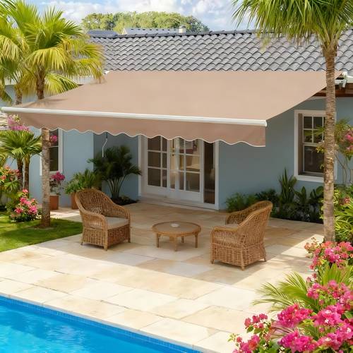 patio retractable awning 10 x 8 ft 13 x 8 ft sun shade shelter cover with pu coating aluminum alloy polyester material for shop courtyard balcony
