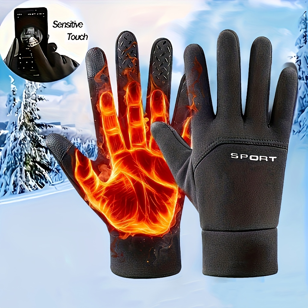 

Men's Winter Warm Cycling Gloves - , Touchscreen Compatible For Outdoor Biking & Motorcycle Riding