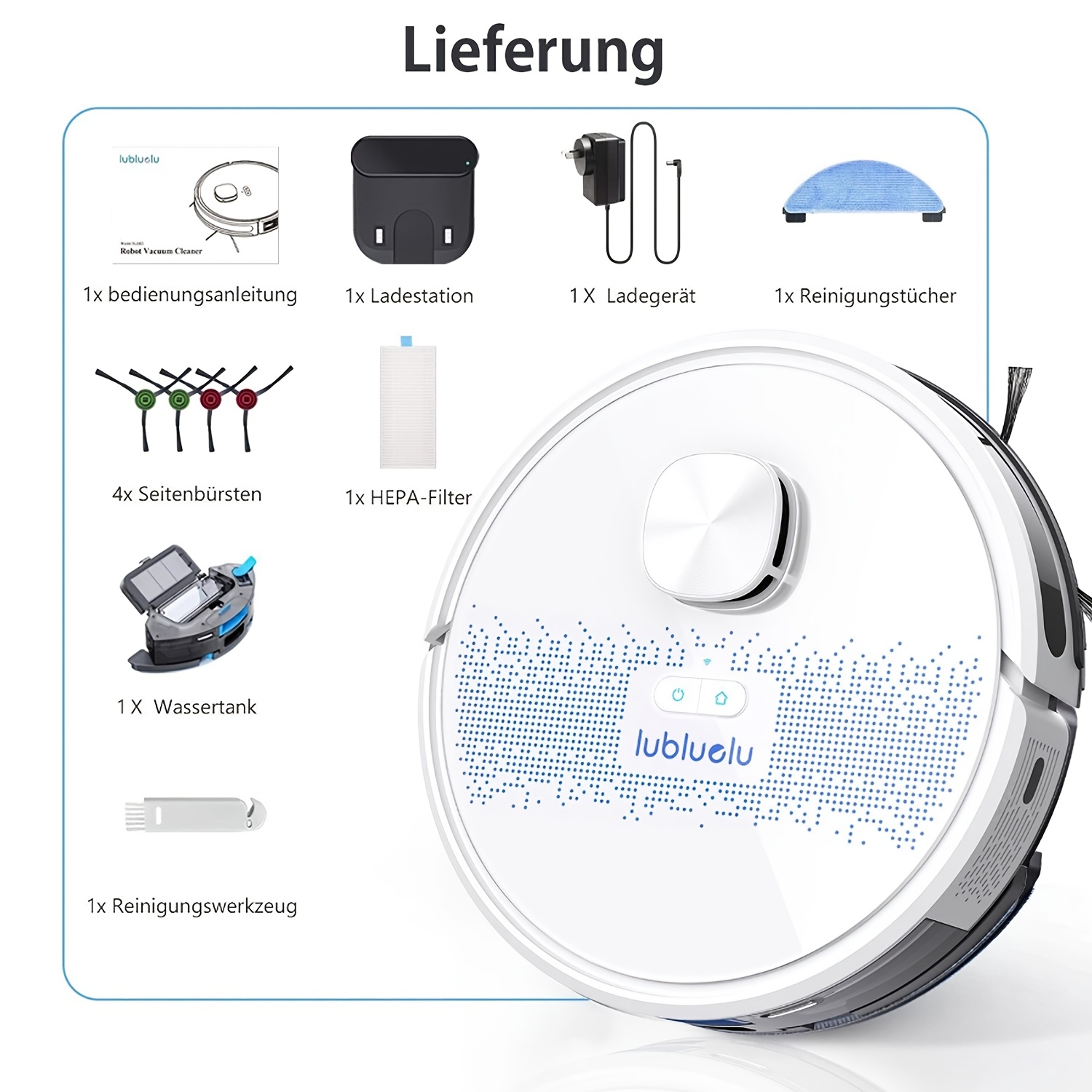 Image of Lubluelu Sl60d Robot Vacuum And Mop Combo With Laser Mapping & App, Self-cleaning Sweeper And Suitable For Carpets/hard Floors, Quiet Floor Cleaner For Pet Hair, Virtual Walls System, Voltage For Use