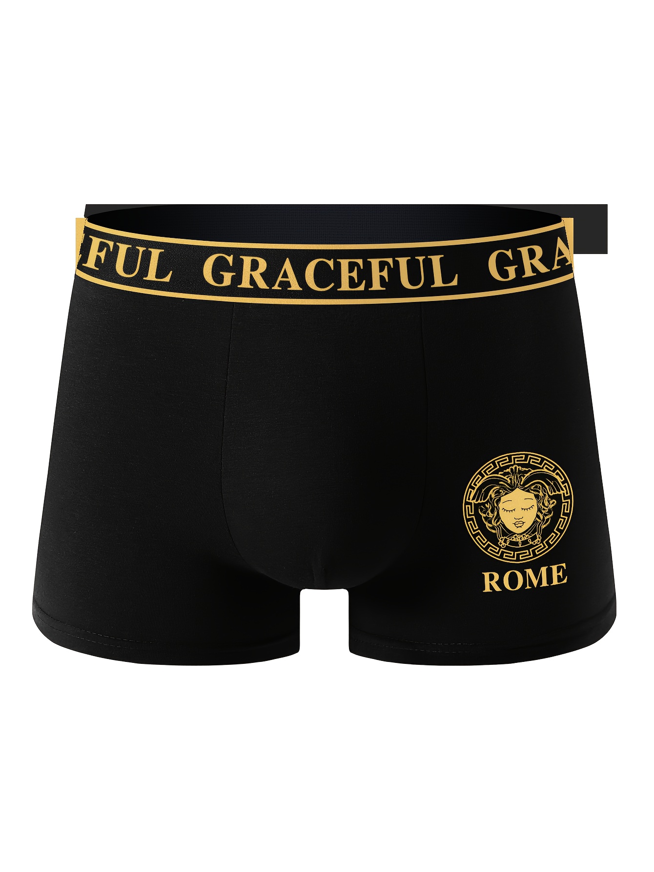 4pcs Men'S Boxer Briefs - Stylish & Comfortable High-Elasticity Underwear with Golden Geometric Patterns, Soft Breathable Fabric for Casual Attire, Everyday Comfort | Stylish Boxers | Comfortable Fit