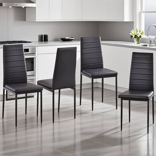 set of 4 dining chairs premium faux leather chairs compact kitchens and dining areas easy to home furnishings great gift for couples for new year or christmas housewarming